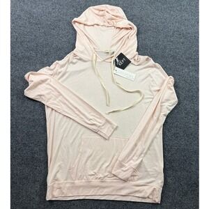 Joah Brown Bungalow Hoodie Womens One Size Blush Pink Modal Spandex Made in USA